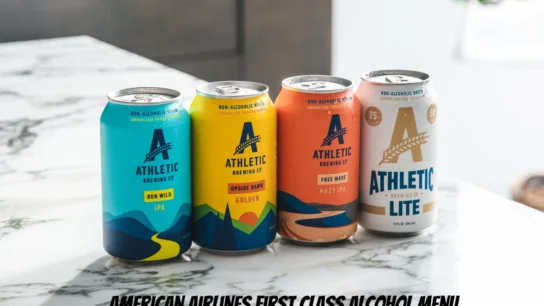 american airlines first class alcohol menu